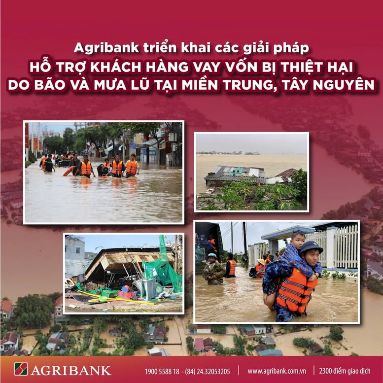 Agribank giảm 2% lãi vay hỗ trợ khách hàng bị thiệt hại do bão số 12, 13 và mưa lũ- Ảnh 1.