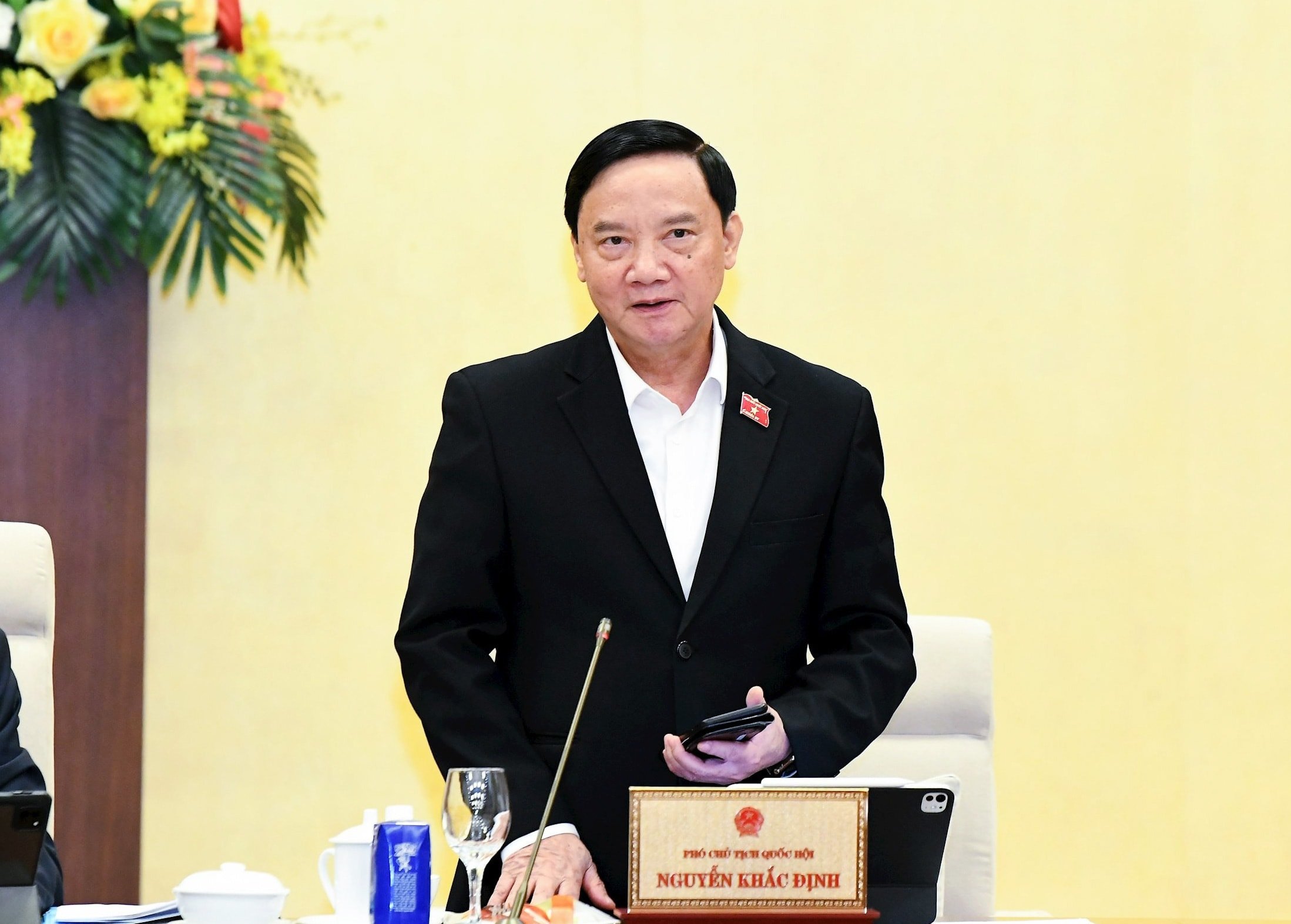 Ulusal Meclis Başkan Yardımcısı Nguyen Khac Dinh konuşuyor. Fotoğraf: Lam Hien