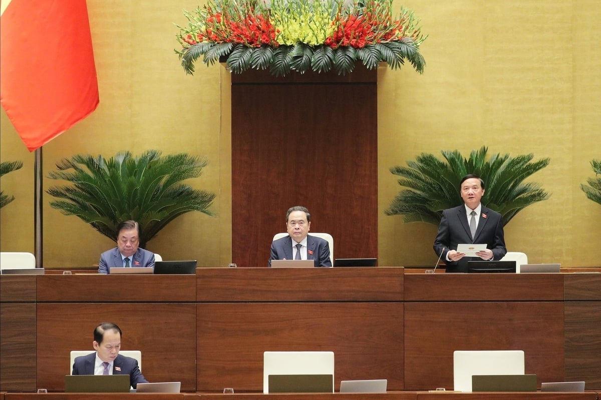 Quốc hội thảo luận tại hội trường về dự án Luật sửa đổi, bổ sung một số điều của Luật Sở hữu trí tuệ. Ảnh: Hồ Long.