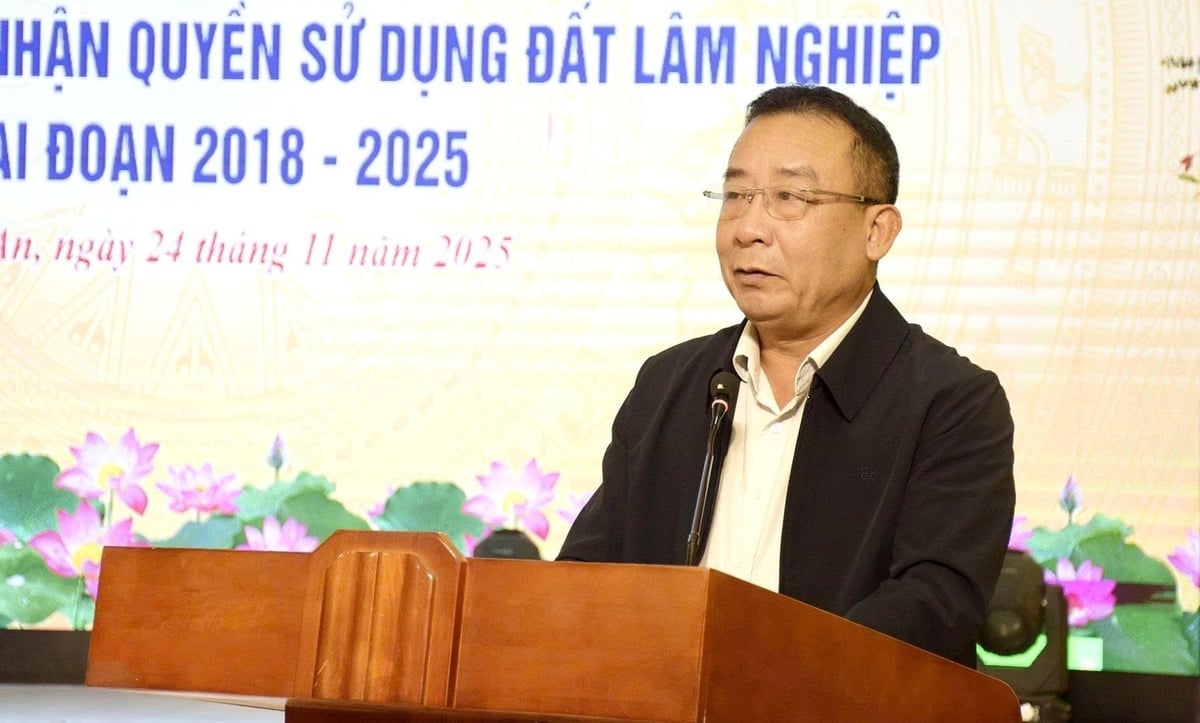 Ông Nguyễn Văn Đệ đánh giá cao vai trò của các cấp, ngành, chính quyền địa phương và người dân vùng cao trong quá trình thực hiện Đề án giao rừng gắn với giao đất. Ảnh: Việt Khánh. 