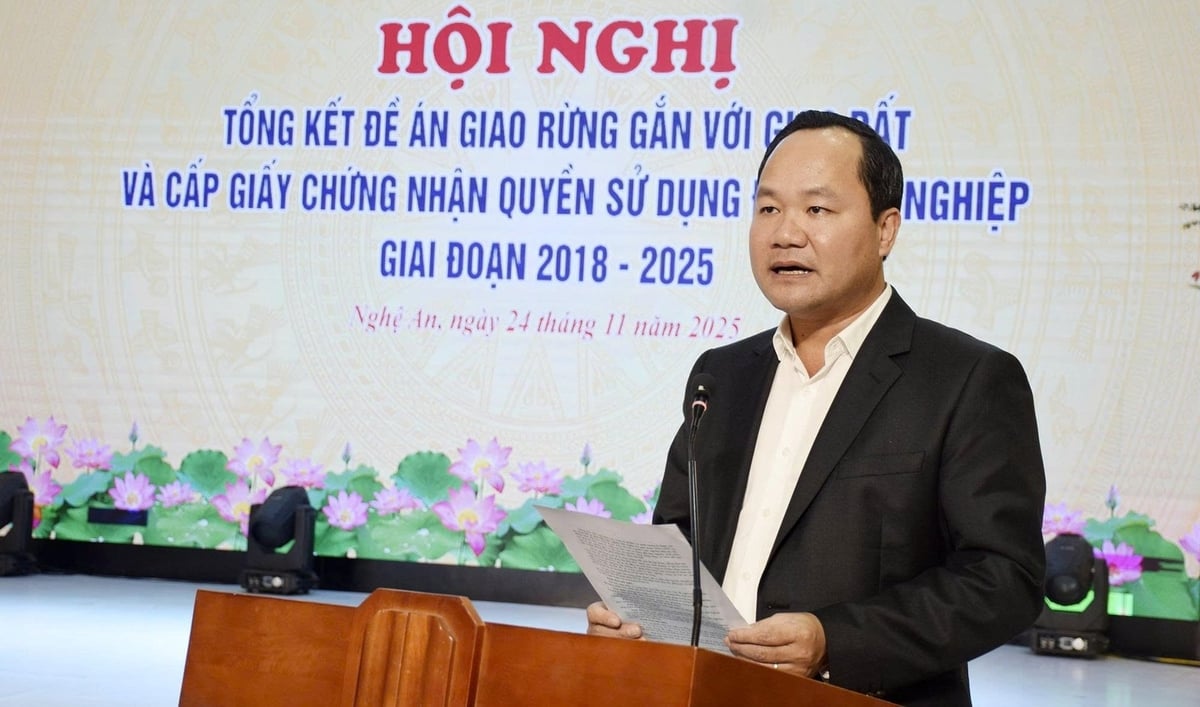 Giám đốc Sở Nông nghiệp và Môi trường Nghệ An khẳng định chủ trương giao đất giao rừng đã làm thay đổi toàn diện bức tranh lâm nghiệp của địa phương. Ảnh: Việt Khánh.