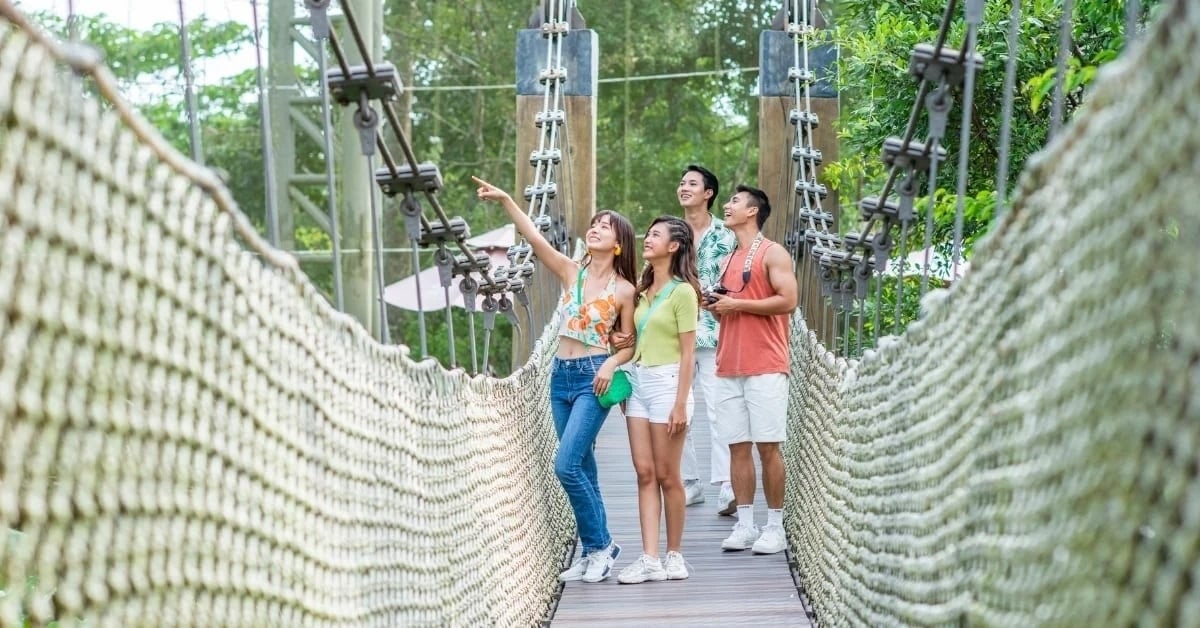 Bezoekers kunnen bij Vinpearl Safari Phu Quoc dieren bezoeken en ermee interacteren.