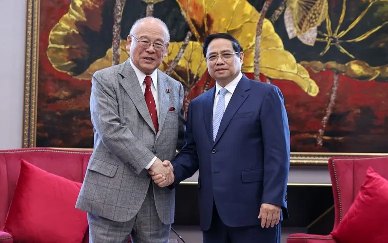 Thủ tướng Phạm Minh Chính tiếp ông Takebe Tsutomu, Cố vấn đặc biệt Liên minh Nghị sĩ Hữu nghị Nhật - Việt.
