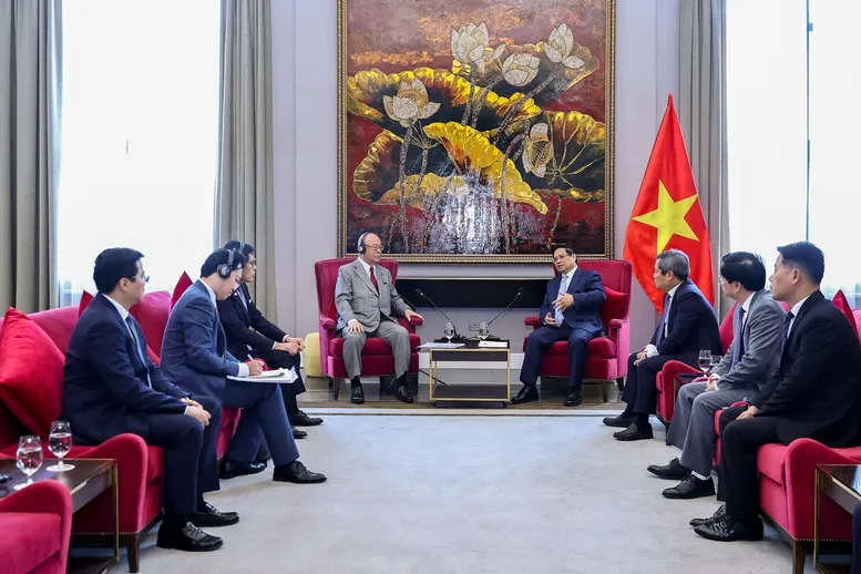 Thủ tướng Phạm Minh Chính tiếp Cố vấn đặc biệt Liên minh Nghị sĩ Hữu nghị Nhật - Việt- Ảnh 1.