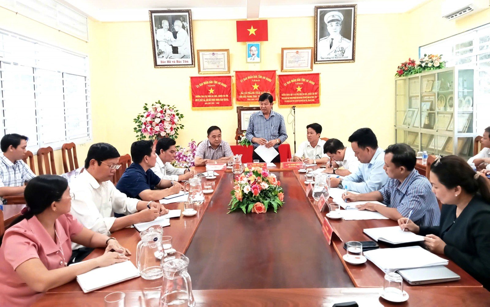 Survey on construction of Ba Chuc Primary - Secondary Boarding School