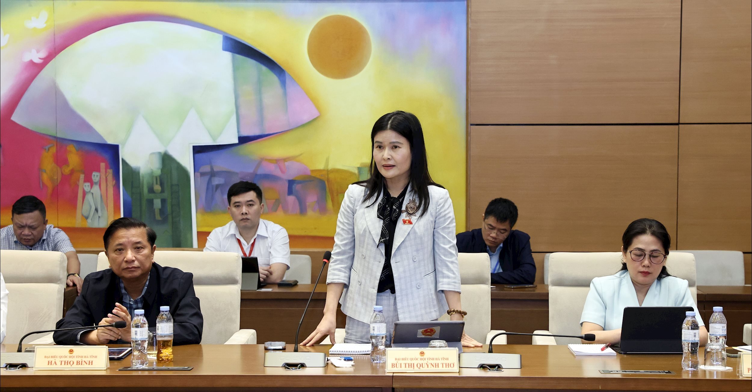 Виступає делегат Національних зборів Буй Тхі Куїнь Тхо (Хатінь)