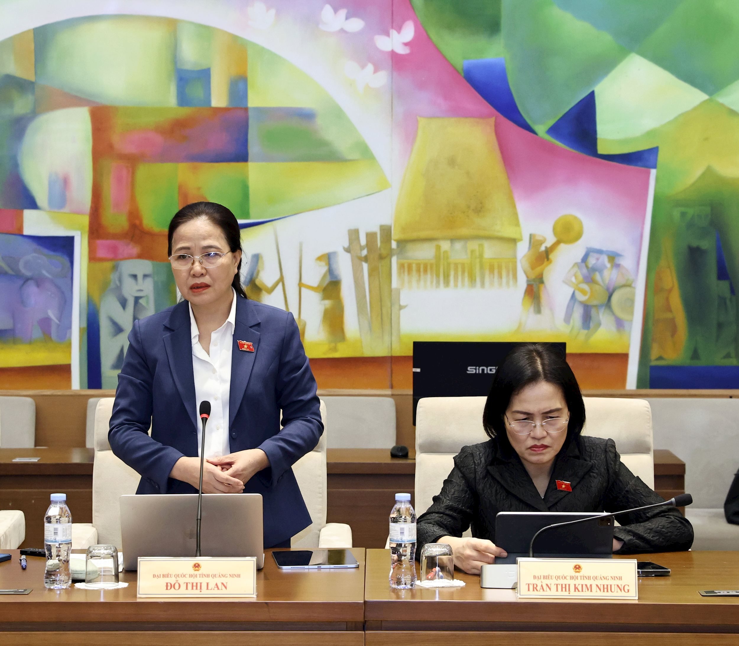 Виступає делегат Національних зборів До Тхі Лан (Куангнінь)