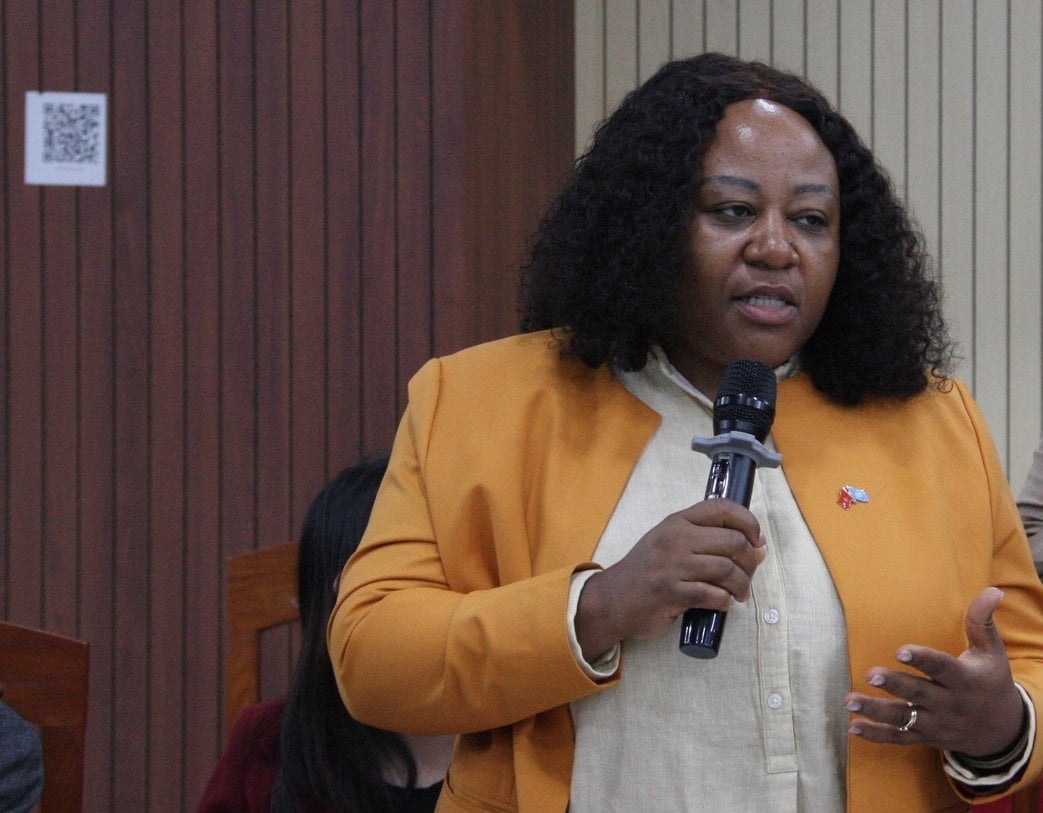 Bà Caroline Nyamayemombe, trưởng đại diện UN Women tại Việt Nam nêu ý kiến tại hội thảo. Ảnh: Mai Đan.
