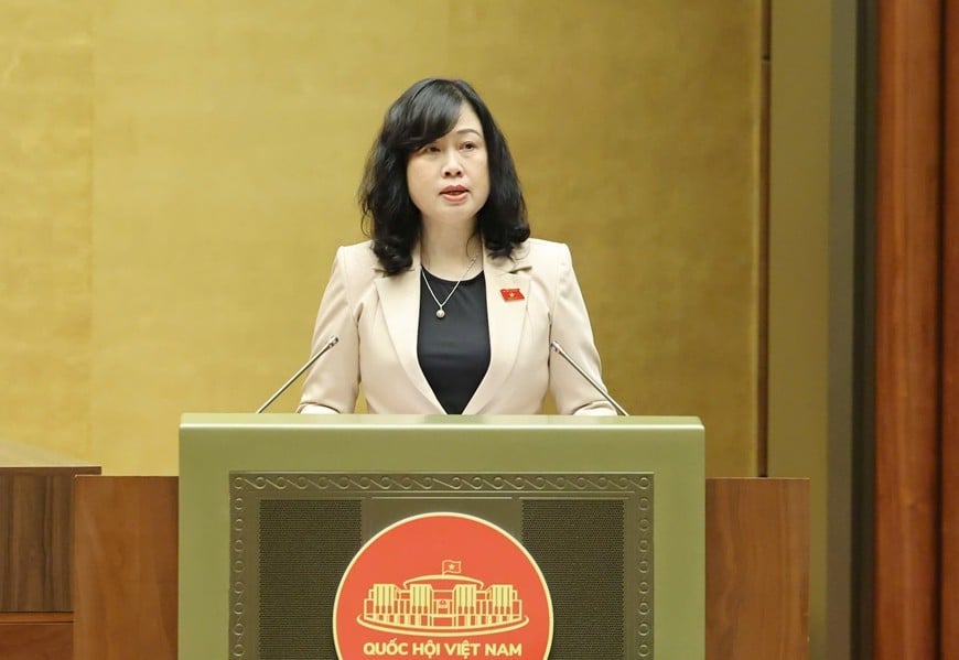 Ministrul Sănătății, Dao Hong Lan, a prezentat un raport privind programul național țintă privind asistența medicală, populația și dezvoltarea. Foto: TRONG HAI