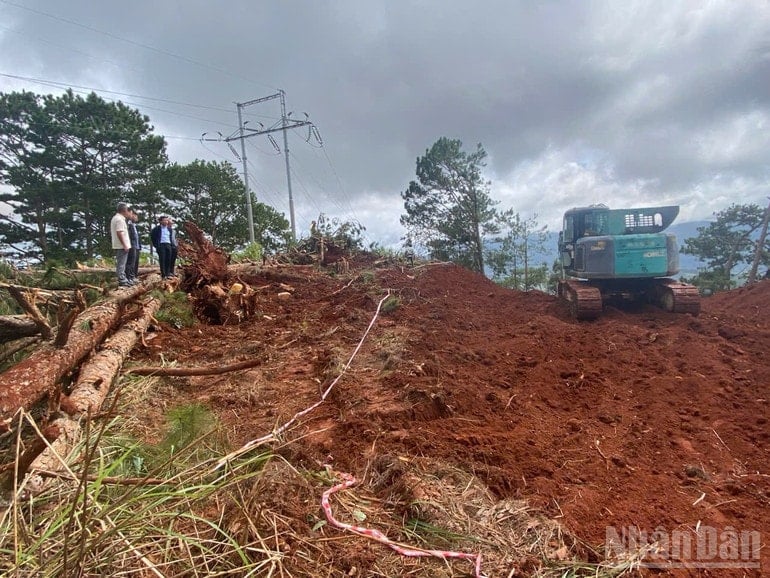 ບັນດາການນຳຄະນະບໍລິຫານງານຖະແຫຼງຂ່າວ ຫວຽດນາມ ໄດ້ລົງກວດກາຢ່າງກົງໄປກົງມາ ແລະ ຊຸກຍູ້ຄວາມຄືບໜ້າຂອງການແກ້ໄຂສະພາບການຫັກພັງຢູ່ທາງຫຼວງແຫ່ງຊາດ ດ່າລາດ. ndo_br_1319433813388745126-2.jpg