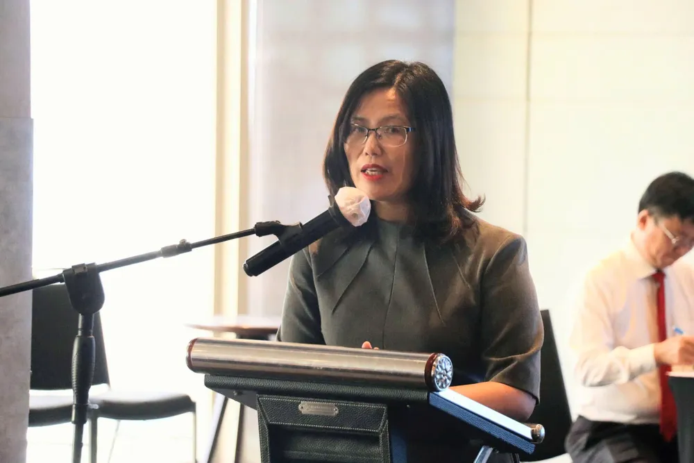 ベトナム映画協会所長のレ・ティ・ハ氏はワークショップで著作権の問題を提起した。