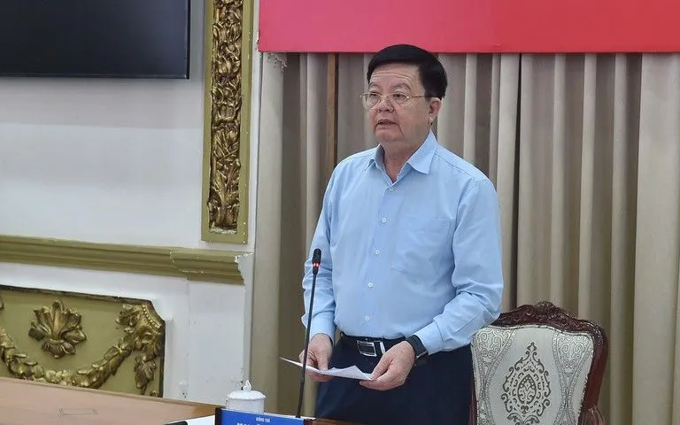 Phó Thủ tướng Mai Văn Chính chủ trì cuộc làm việc với các bộ, ngành, địa phương về tiến độ dự án đường Vành đai 3 TP Hồ Chí Minh - Ảnh: VGP