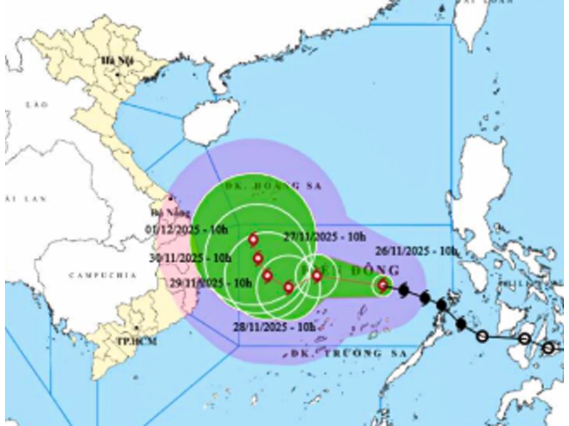 ১৫ নম্বর ঝড়ের অবস্থান এবং পূর্বাভাসের দিক।