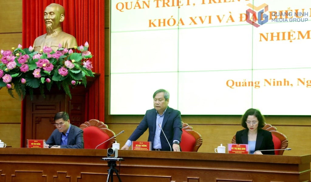 Ο σύντροφος Βου Ντάι Τανγκ, μέλος της Κεντρικής Επιτροπής του Κόμματος, Γραμματέας της Επαρχιακής Επιτροπής του Κόμματος, Επικεφαλής της Αντιπροσωπείας της Επαρχιακής Εθνοσυνέλευσης, Πρόεδρος της Επαρχιακής Εκλογικής Επιτροπής, εκφώνησε ομιλία στο συνέδριο.