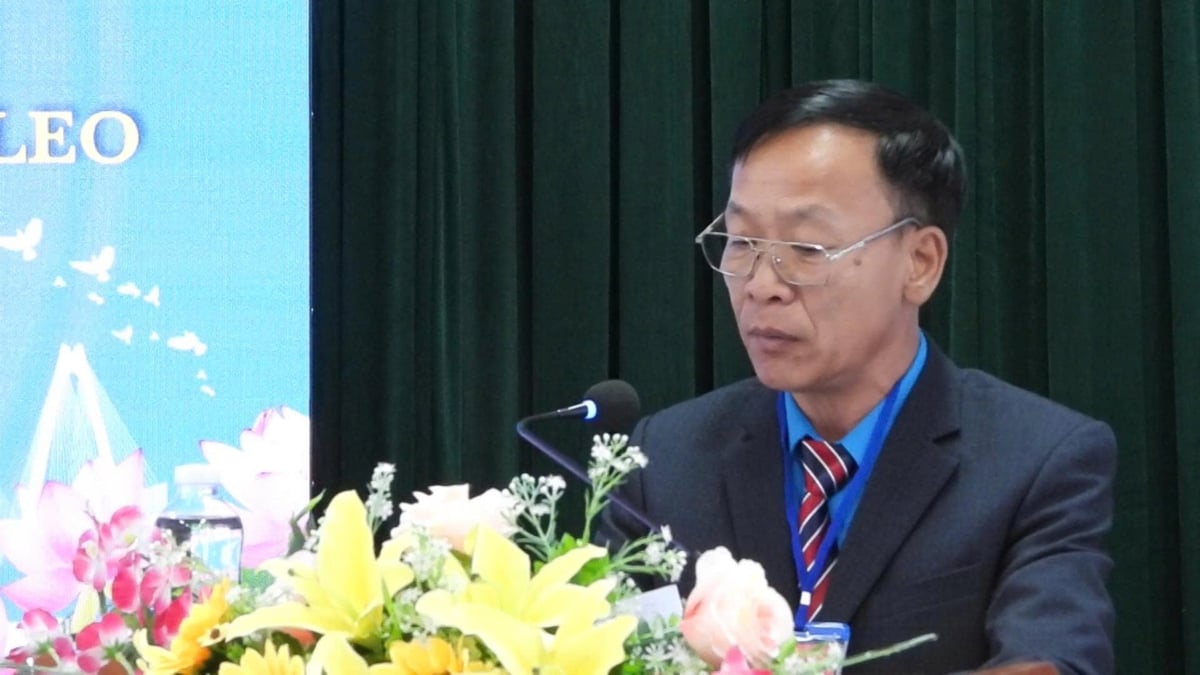 Ông Nguyễn Anh Tuấn, Chủ tịch Công đoàn Cao su Ea H'leo phát biểu nhận nhiệm vụ. Ảnh: Trường Ngữ.