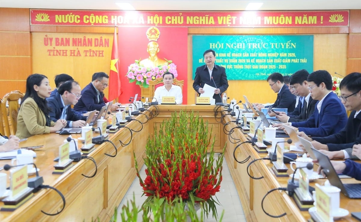 Hội nghị triển khai kế hoạch sản xuất nông nghiệp năm 2026 tỉnh Hà Tĩnh. Ảnh: Thanh Nga.