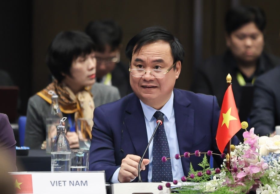 Thứ trưởng Võ Văn Hưng tại Phiên họp Hội đồng Ủy hội sông Mekong quốc tế lần thứ 32. Ảnh: MRC.