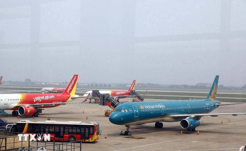 ເຮືອບິນຢູ່ສະຫນາມບິນ Noi Bai. (ພາບປະກອບ: TTXVN)
