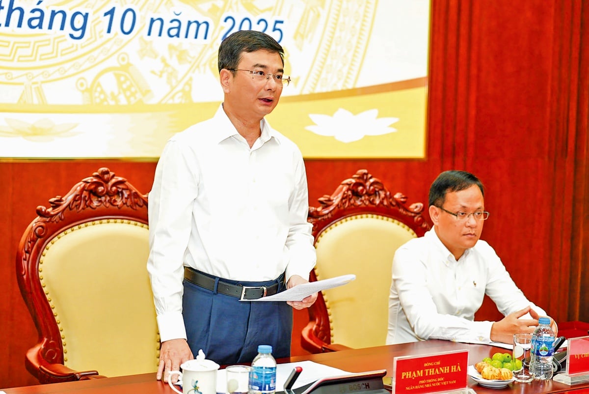 Ο Υποδιοικητής Pham Thanh Ha μιλάει για τη διαχείριση της νομισματικής πολιτικής στη συνέντευξη Τύπου τον Οκτώβριο του 2025