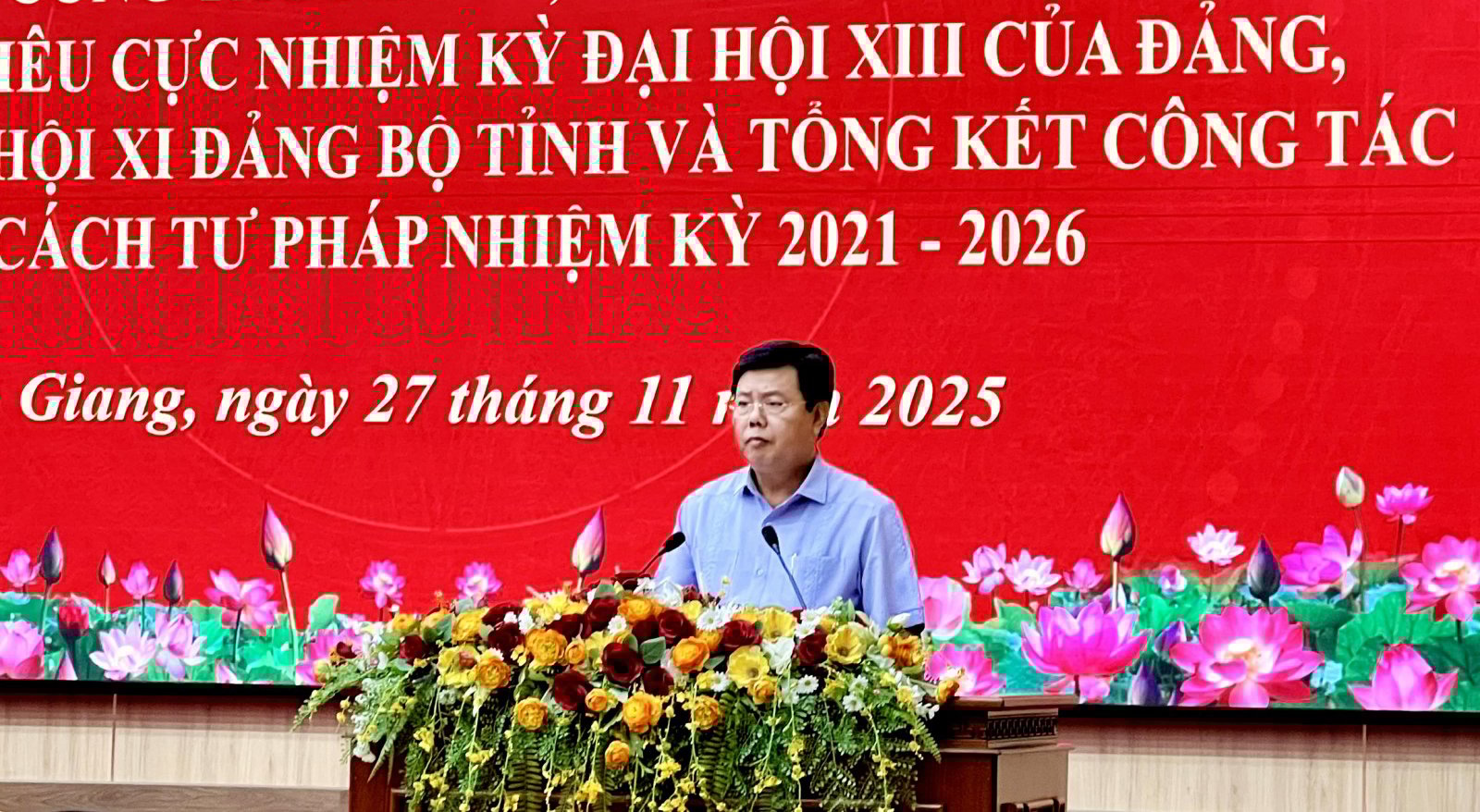 Bí thư Tỉnh ủy An Giang Nguyễn Tiến Hải, phát biểu chỉ đạo hội nghị