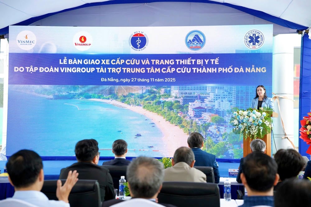 Bà Nguyễn Thị Anh Thi - Phó Chủ tịch UBND Thành phố Đà Nẵng phát biểu tại buổi lễ