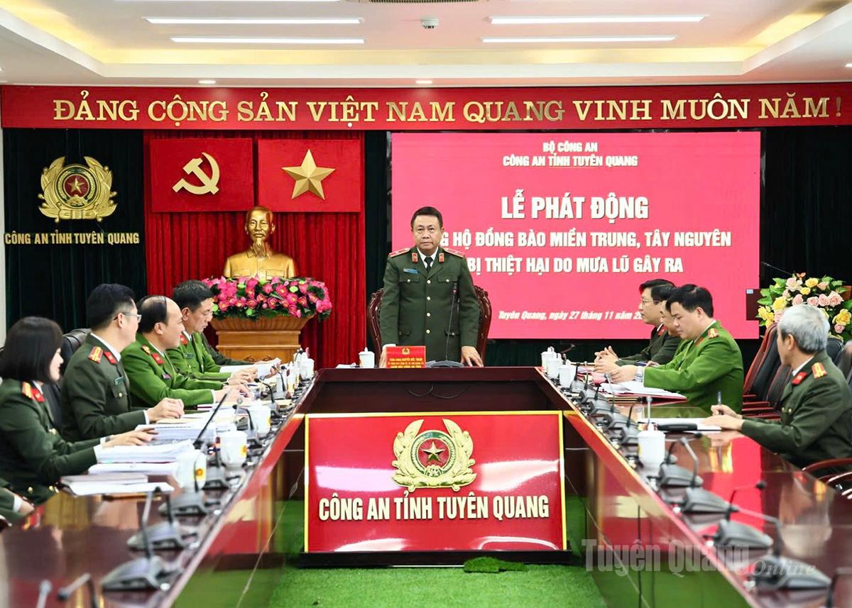 Στην τελετή έναρξης, ο Υποστράτηγος Nguyen Duc Thuan, Διευθυντής του Επαρχιακού Αστυνομικού Τμήματος, κάλεσε και ζήτησε από το 100% των αξιωματικών και στρατιωτών ολόκληρης της αστυνομικής δύναμης Tuyen Quang να συμμετάσχουν ενεργά στην υποστήριξη.