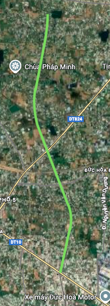 Diagram yang mengilustrasikan rute baru yang akan dibuka di komune My Hanh pada latar belakang peta satelit.