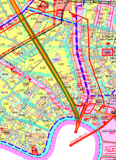 Úttervezési térkép nyílik meg Duc Hoa községben, Duc Hoa kerületben, Long An tartományban.