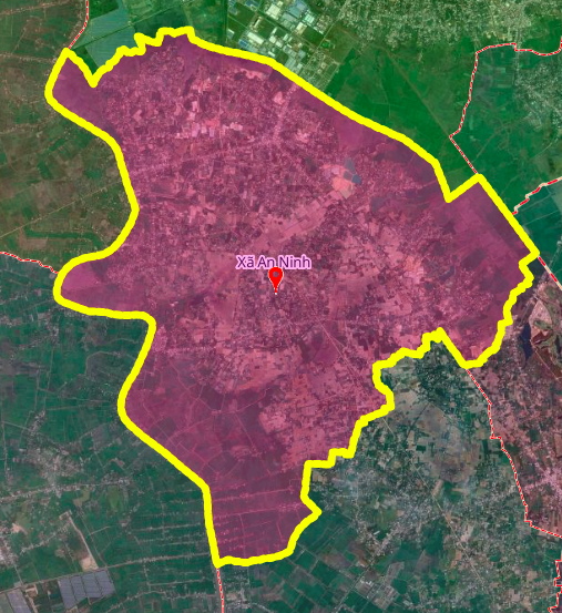 Geografische Lagekarte der Gemeinde An Ninh, Provinz Tay Ninh und angrenzender Gebiete.