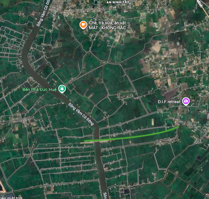 Illustratives Diagramm auf Google Maps der geplanten 2,3 km langen Strecke in der Gemeinde An Ninh.