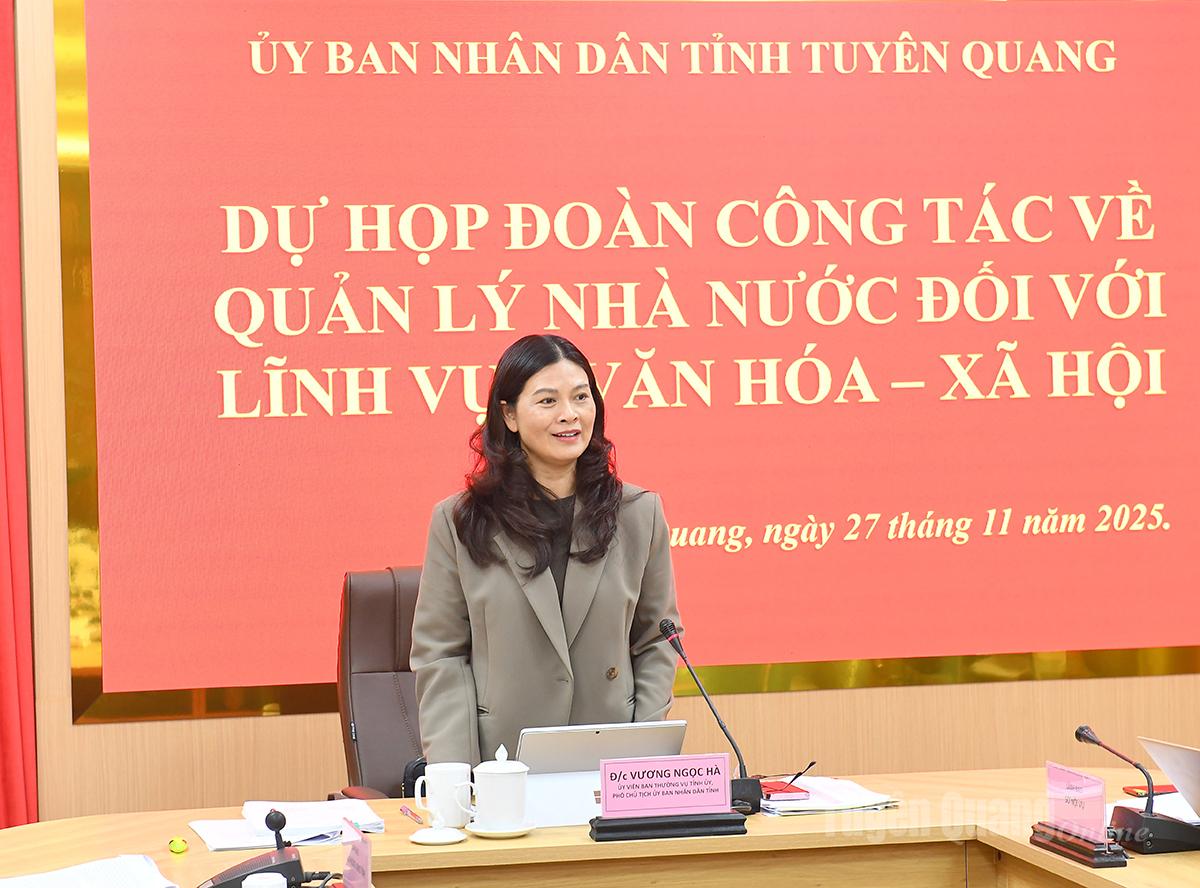 El vicepresidente del Comité Popular Provincial, Vuong Ngoc Ha, pronunció un discurso de clausura en la reunión.