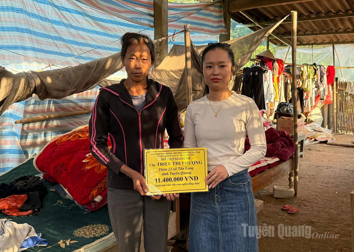 Facebook Cik Duong Trinh, wad Minh Xuan, menderma wang untuk menyokong Cik Trieu Thi Phuong