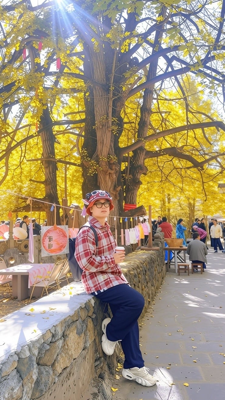 Dang Xung di musim daun ginkgo emas, cantik bagaikan surga - 5