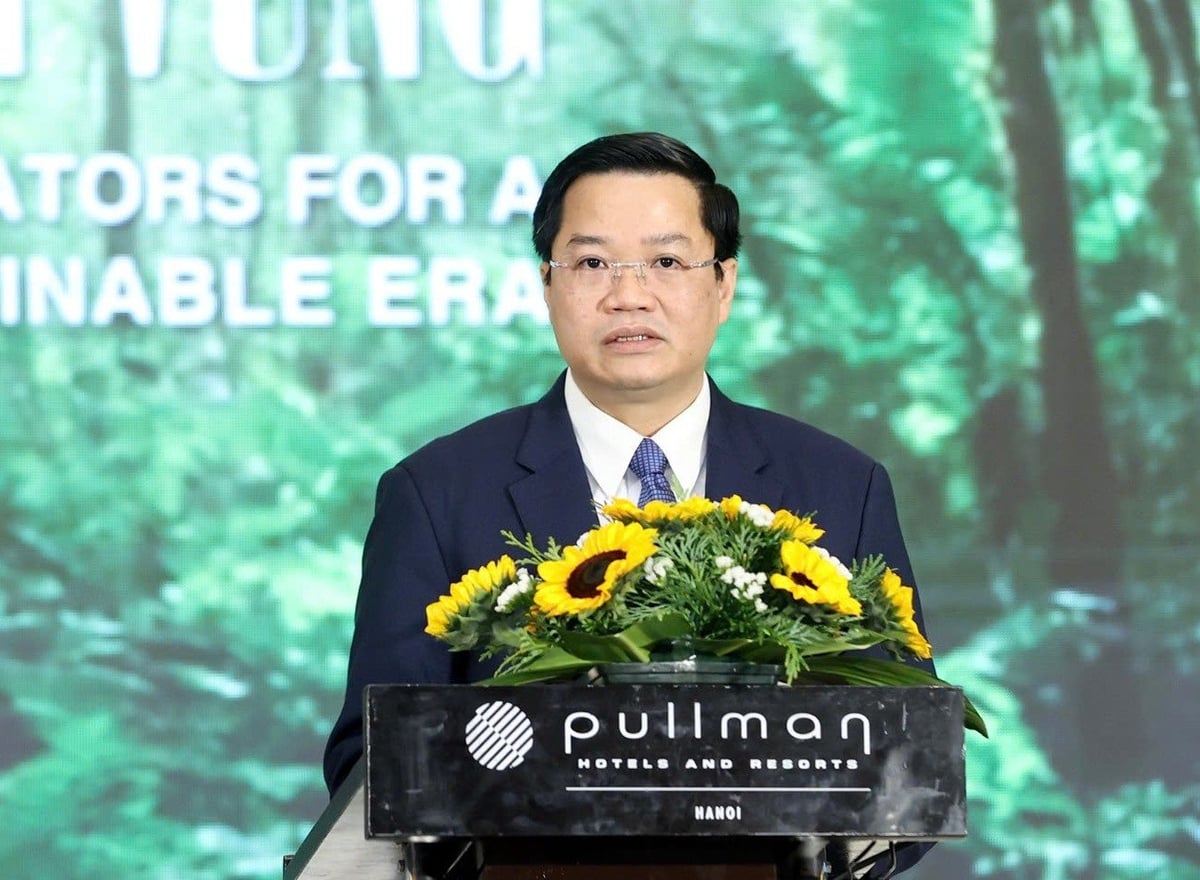 Thứ trưởng Bộ Tài chính Nguyễn Đức Tâm cho biết, tổng giá trị phát hành trái phiếu xanh trong nước đã tăng hơn 60% so với cùng kỳ. Ảnh: Trung Nguyên.