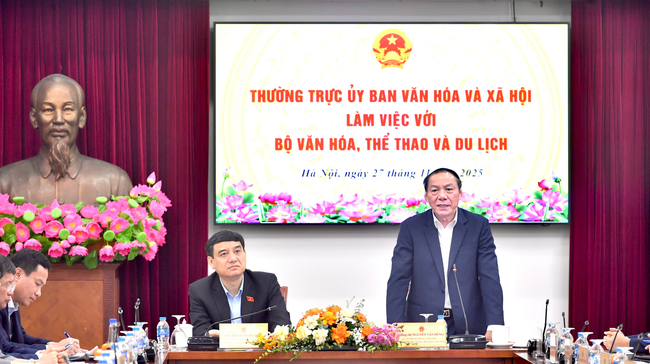 Thường trực Ủy ban Văn hóa và Xã hội của Quốc hội làm việc với Bộ VHTTDL - Ảnh 5.