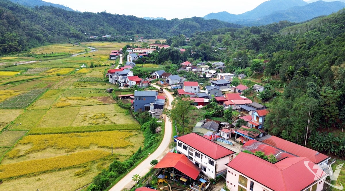 มุมหนึ่งของใจกลางชุมชน Thuong Minh จังหวัดท้ายเหงียน
