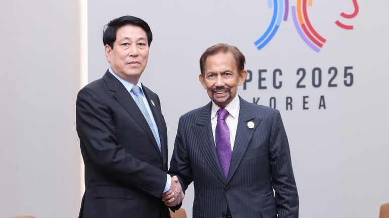 President Luong Cuong met with Brunei Sultan Hassanal Bolkiah at the APEC 2025 Summit Week. (Photo: VNA)