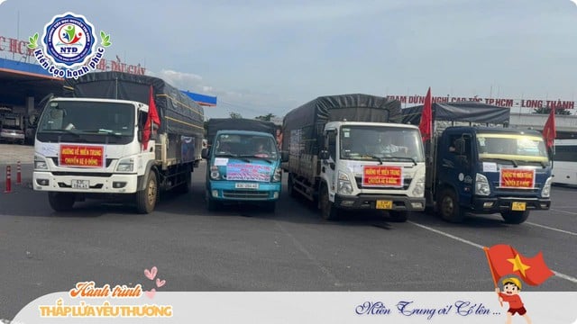 Trường tiểu học ở TP.HCM chở 30 tấn hàng hóa tặng học sinh, bà con Phú Yên - Ảnh 1.