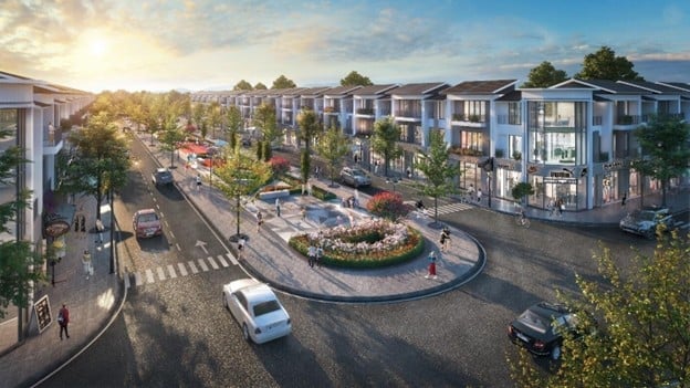 Ogólna perspektywa obszaru miejskiego ROX Living Kien Tuong. Zdjęcie: ROX. Phối cảnh tổng thể khu đô thị ROX Living Kiến Tường. Ảnh: ROX.