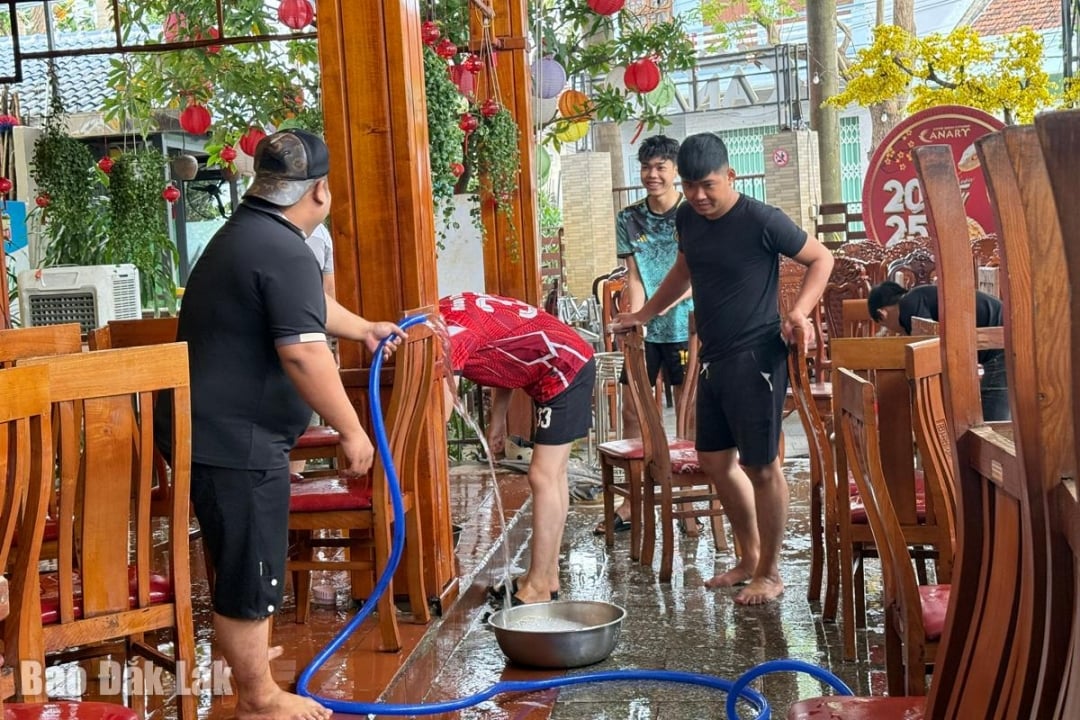 کینری سی فوڈ گارڈن ریسٹورنٹ جلد سے جلد صارفین کی خدمت کے لیے ماحول اور میدانوں کو صاف کر رہا ہے۔