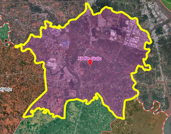 Mapa de ubicación geográfica de la comuna de Can Giuoc, distrito de Can Giuoc, provincia de Long An.