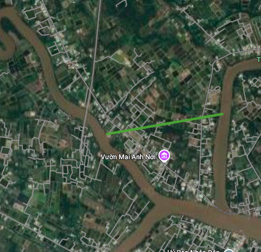 Mapa de la carretera de circunvalación 4 de la ciudad de Ho Chi Minh a través de la comuna de Can Giuoc en imagen satelital.