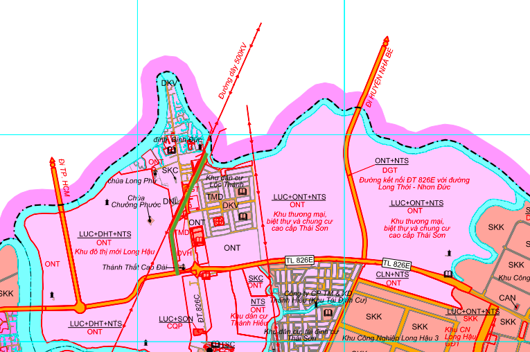 Diagrama de planificación de la ruta que cruza la Ruta Provincial 826C en el mapa de planificación.