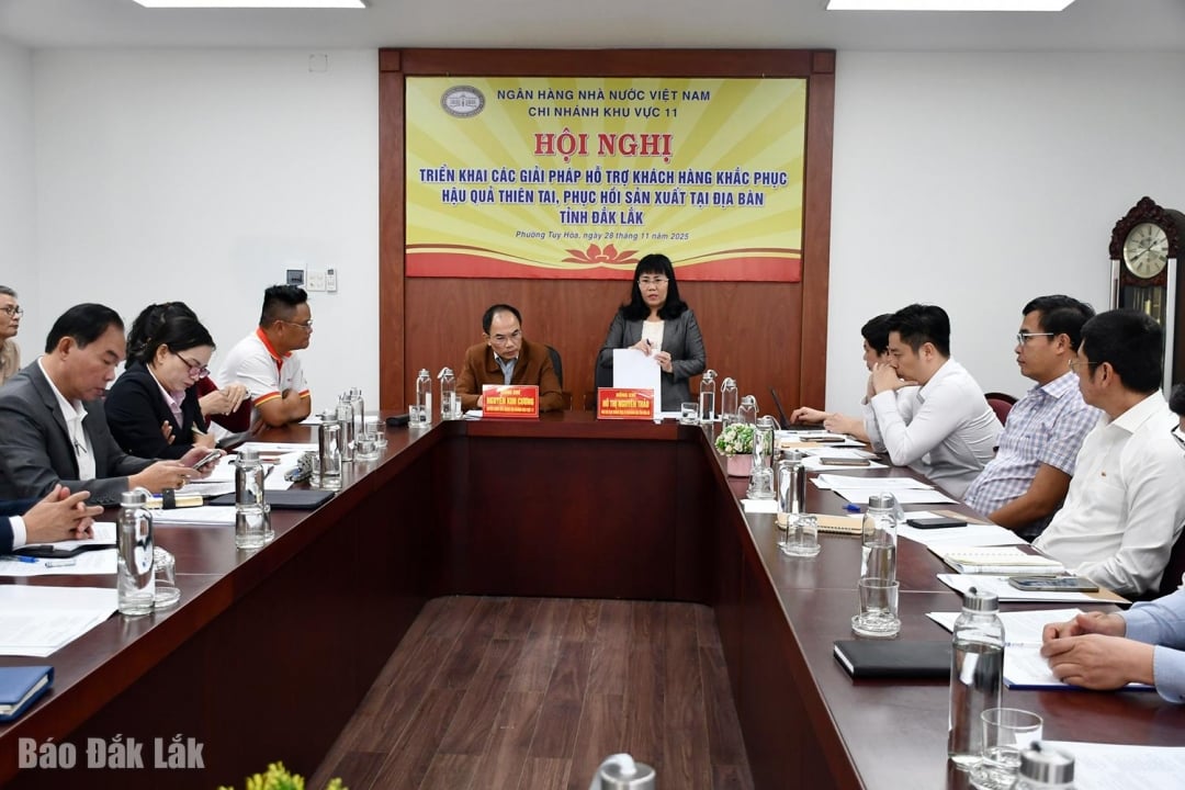 Η Μόνιμη Αντιπρόεδρος της Επαρχιακής Λαϊκής Επιτροπής, Ho Thi Nguyen Thao, και ο Αναπληρωτής Διευθυντής της Κρατικής Τράπεζας του Βιετνάμ, Υποκατάστημα Περιφέρειας 11, συμπροήδρευσαν του συνεδρίου.