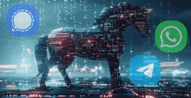 Mã độc Sturnus có khả năng đọc các tin nhắn mã hóa trong Whatsapp, Signal và Telengram. Ảnh: CyberInsider.