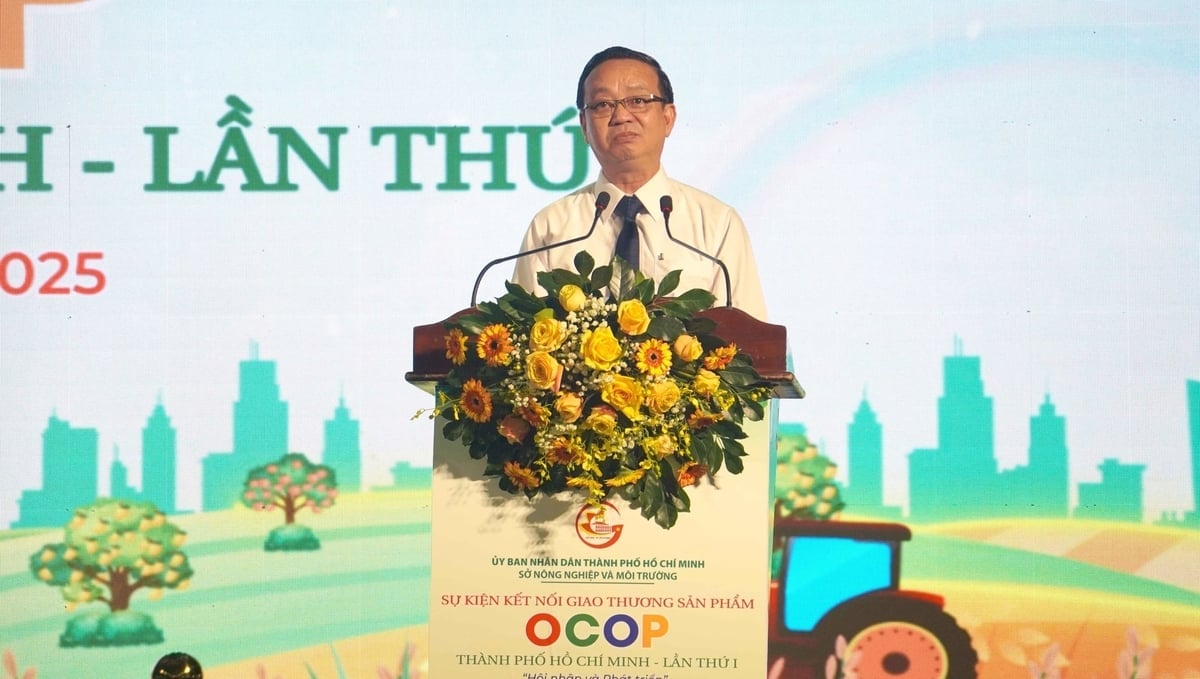 Ông Bùi Minh Thạnh phát biểu chỉ đạo tại sự kiện quảng bá và kết nối giao thương OCOP TP.HCM. Ảnh: Lê Bình.