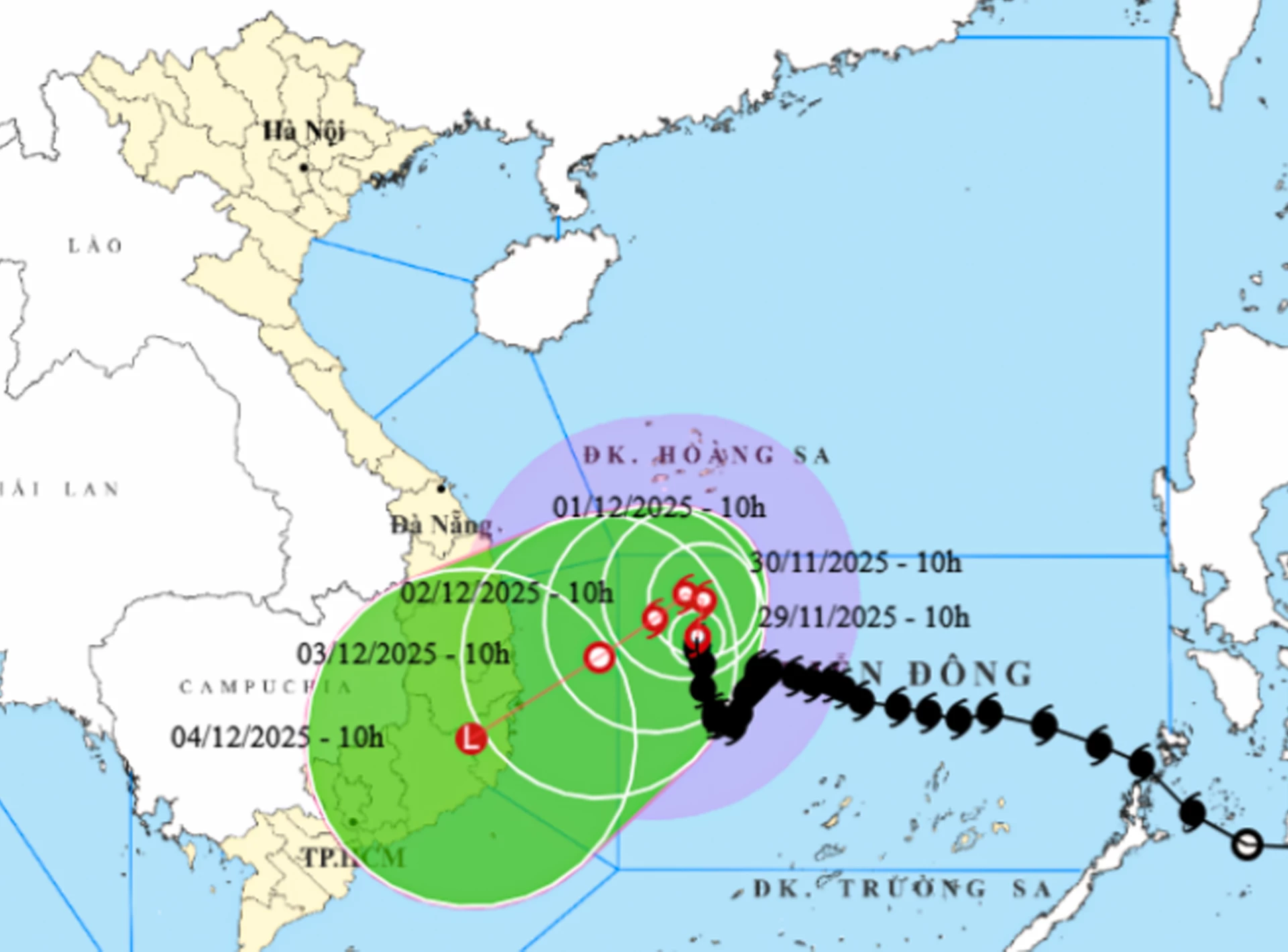 Fırtınanın yeri ve tahmini yönü.