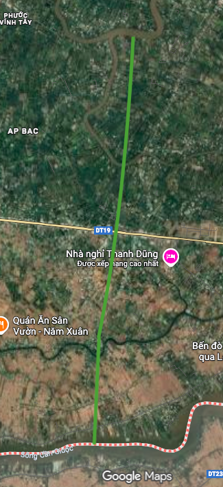 Ilustrativní schéma provinční silnice 826D, která má být otevřena podle plánu v obci Tan Tap.