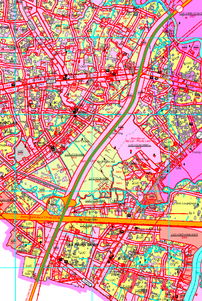 План-карта маршрута DT 827E через коммуну Май Лок, район Кан Джуок.