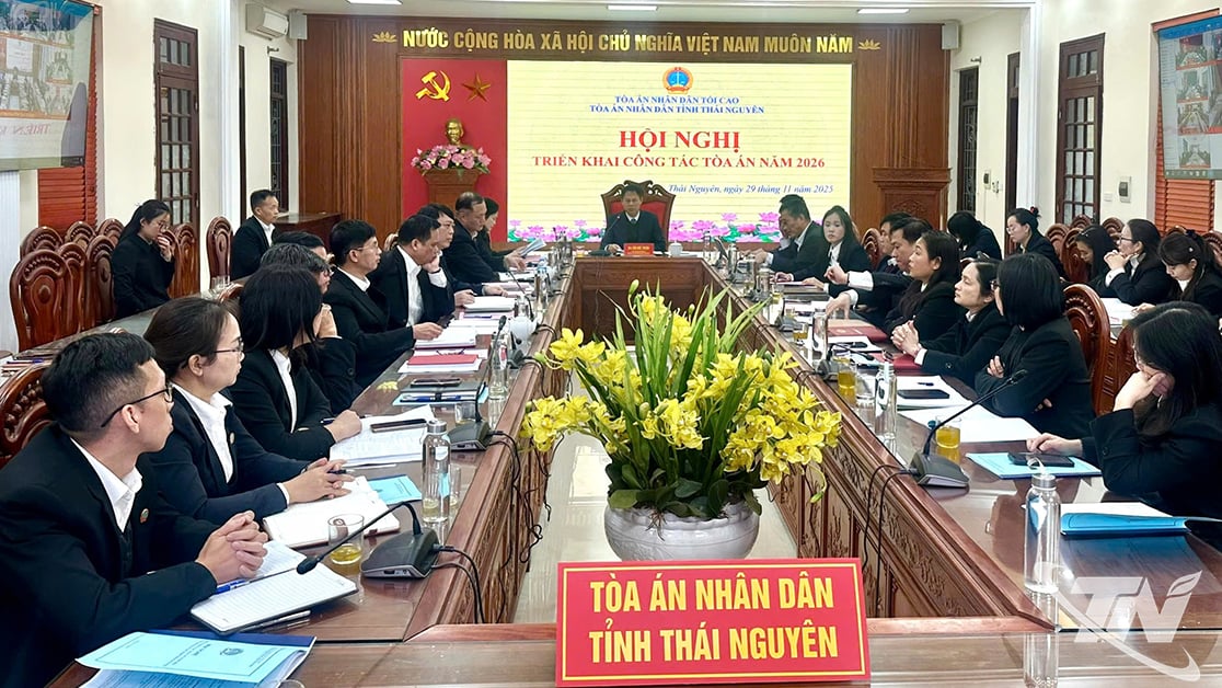Konferenz über die Umsetzung der Arbeit des Volksgerichts auf zwei Ebenen in der Provinz Thai Nguyen im Jahr 2026.